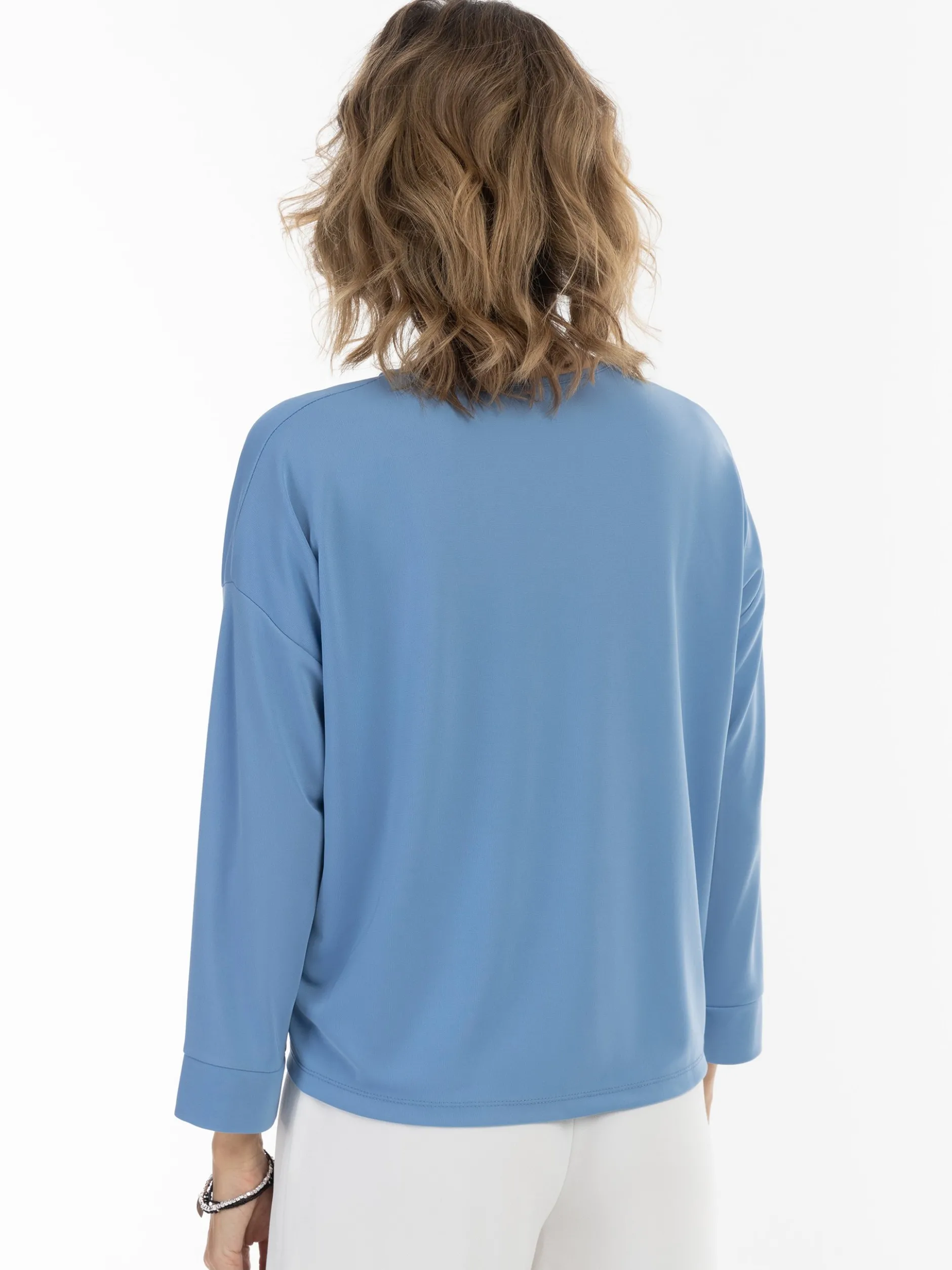Usha Damen Langarmbluse in hellblau