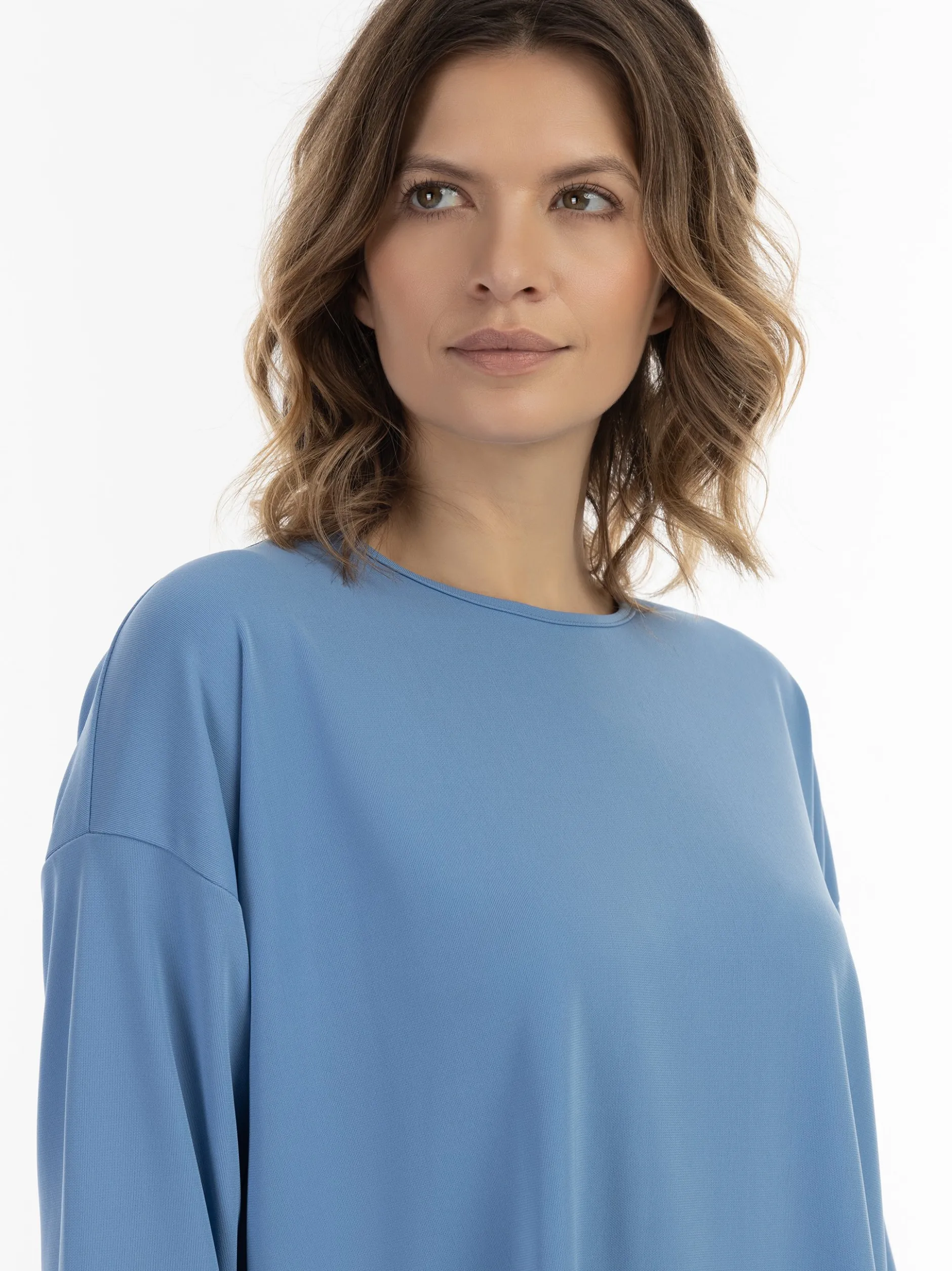 Usha Damen Langarmbluse in hellblau
