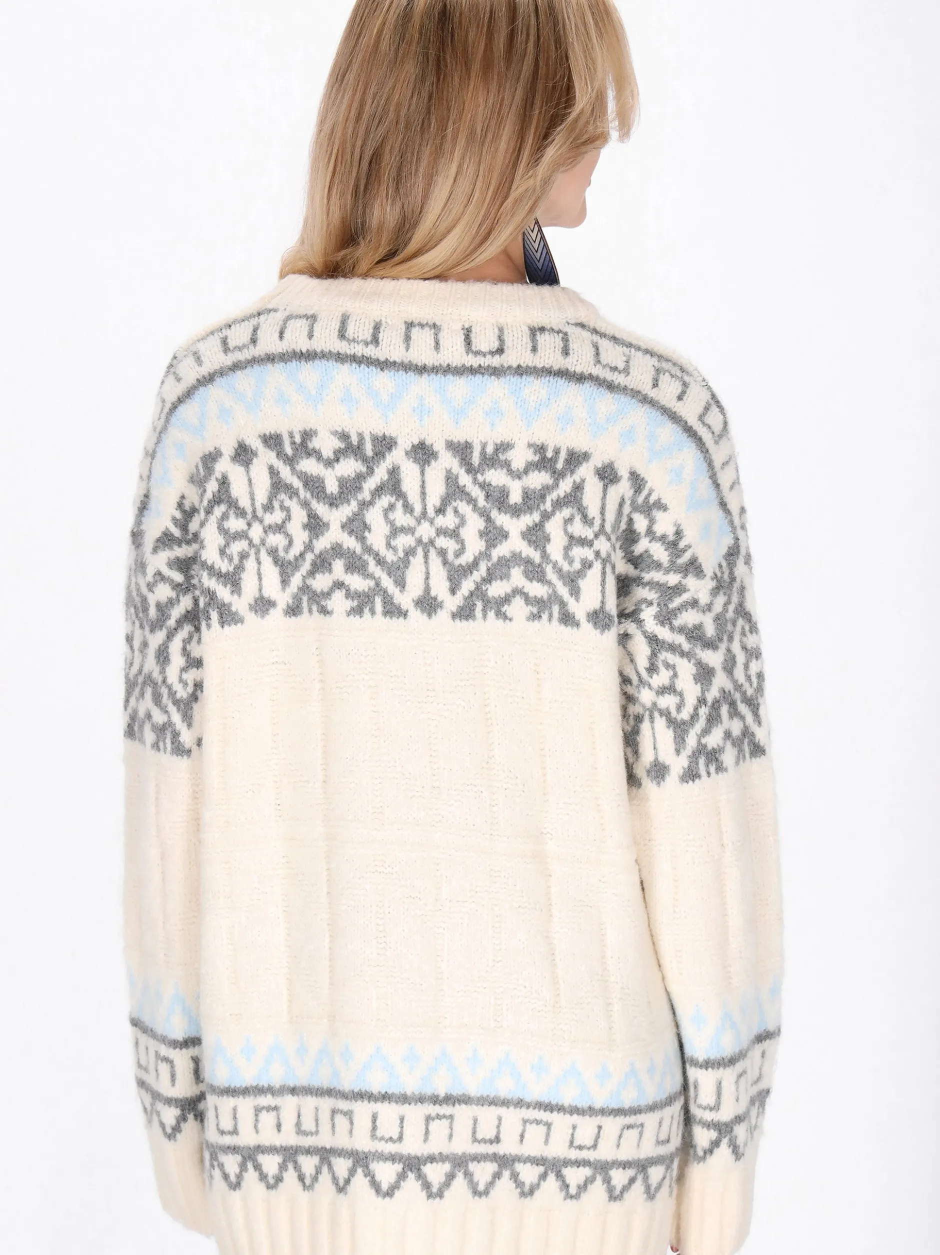Usha Damen Pullover in beige - Ausschnitt: Rundhals