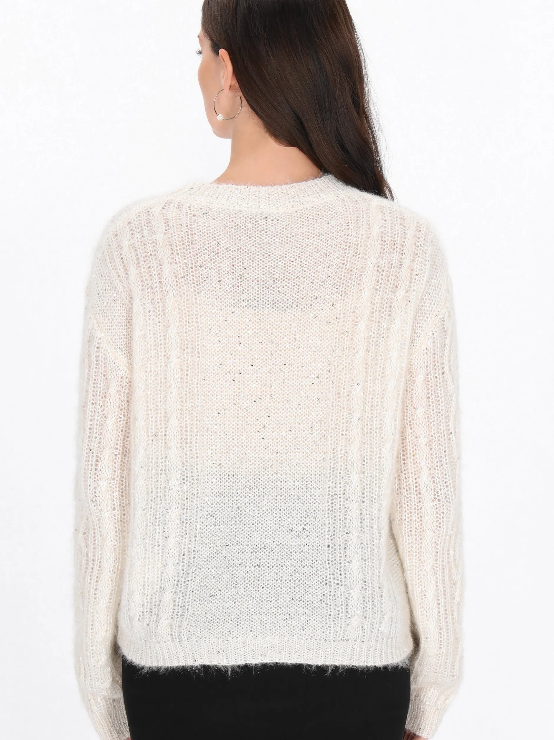 Usha Damen Pullover in beige - Ausschnitt: Rundhals