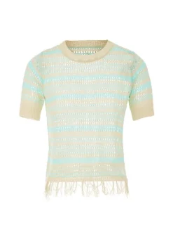 Usha Damen Pullover in beige - Ausschnitt: Rundhals