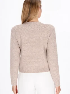 Usha Damen Pullover in beige - Ausschnitt: Rundhals