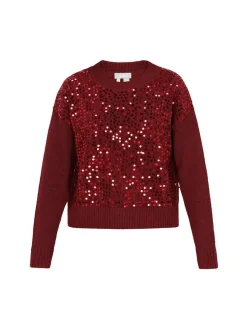 Usha Damen Pullover in bordeaux - Ausschnitt: Rundhals