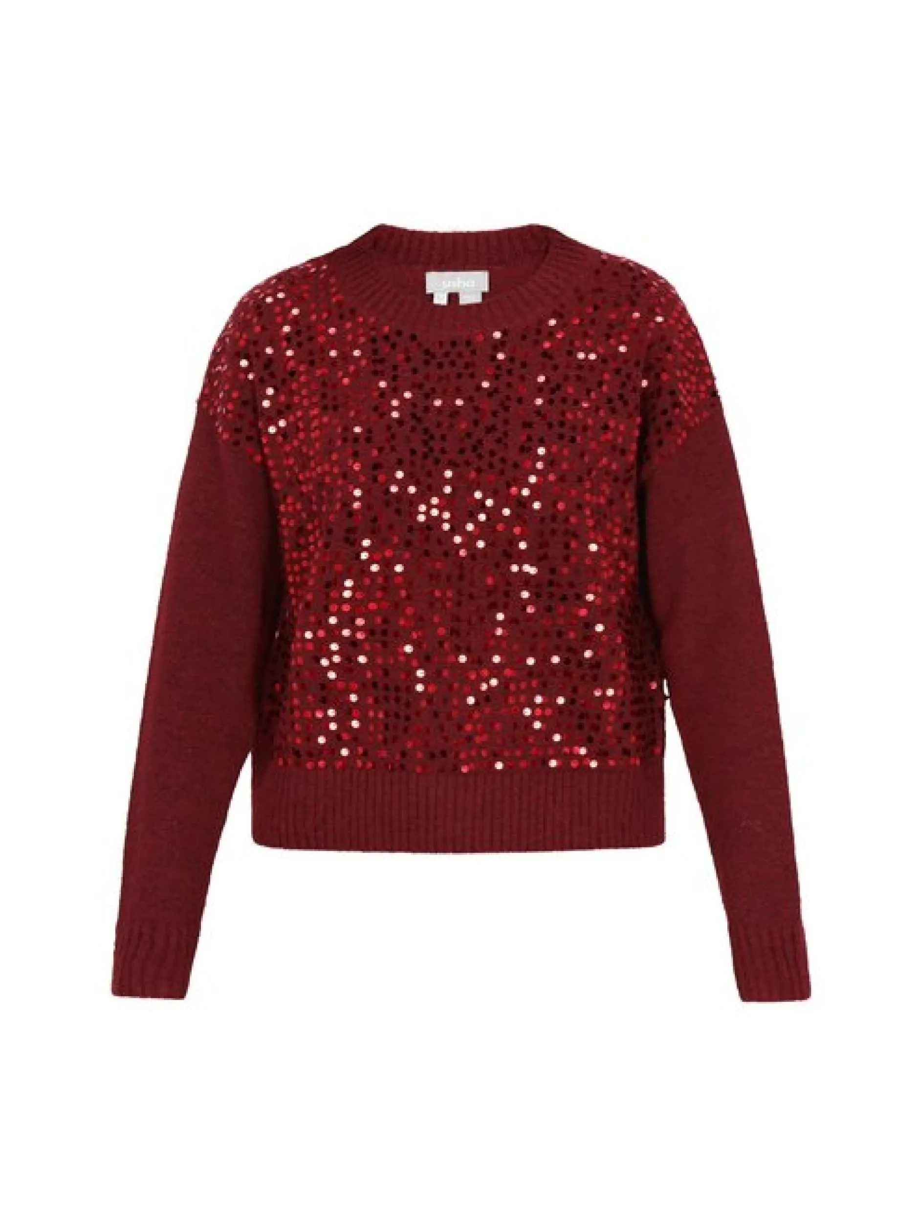 Usha Damen Pullover in bordeaux - Ausschnitt: Rundhals