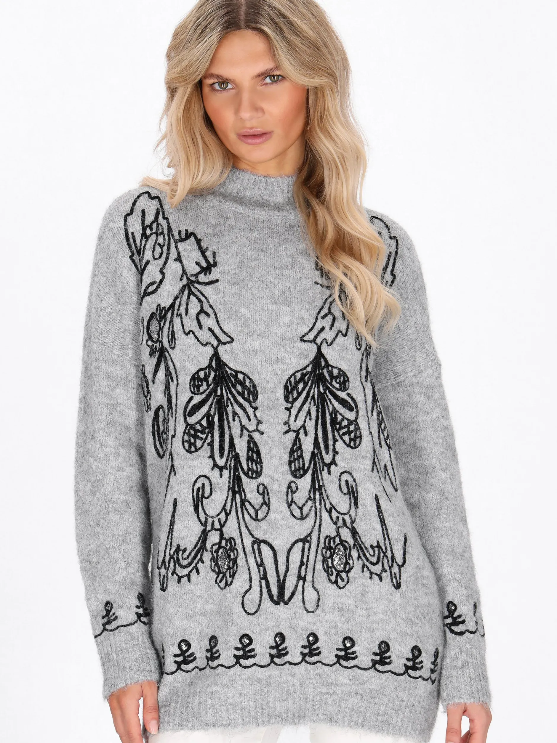 Usha Damen Pullover in grau