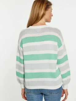 Usha Damen Pullover in grün - Ausschnitt: Rundhals