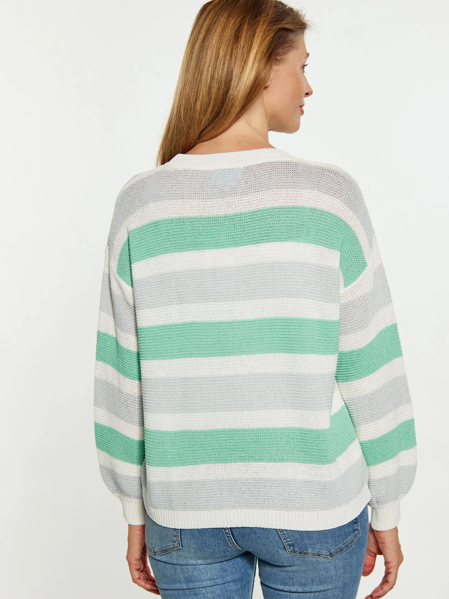 Usha Damen Pullover in grün - Ausschnitt: Rundhals