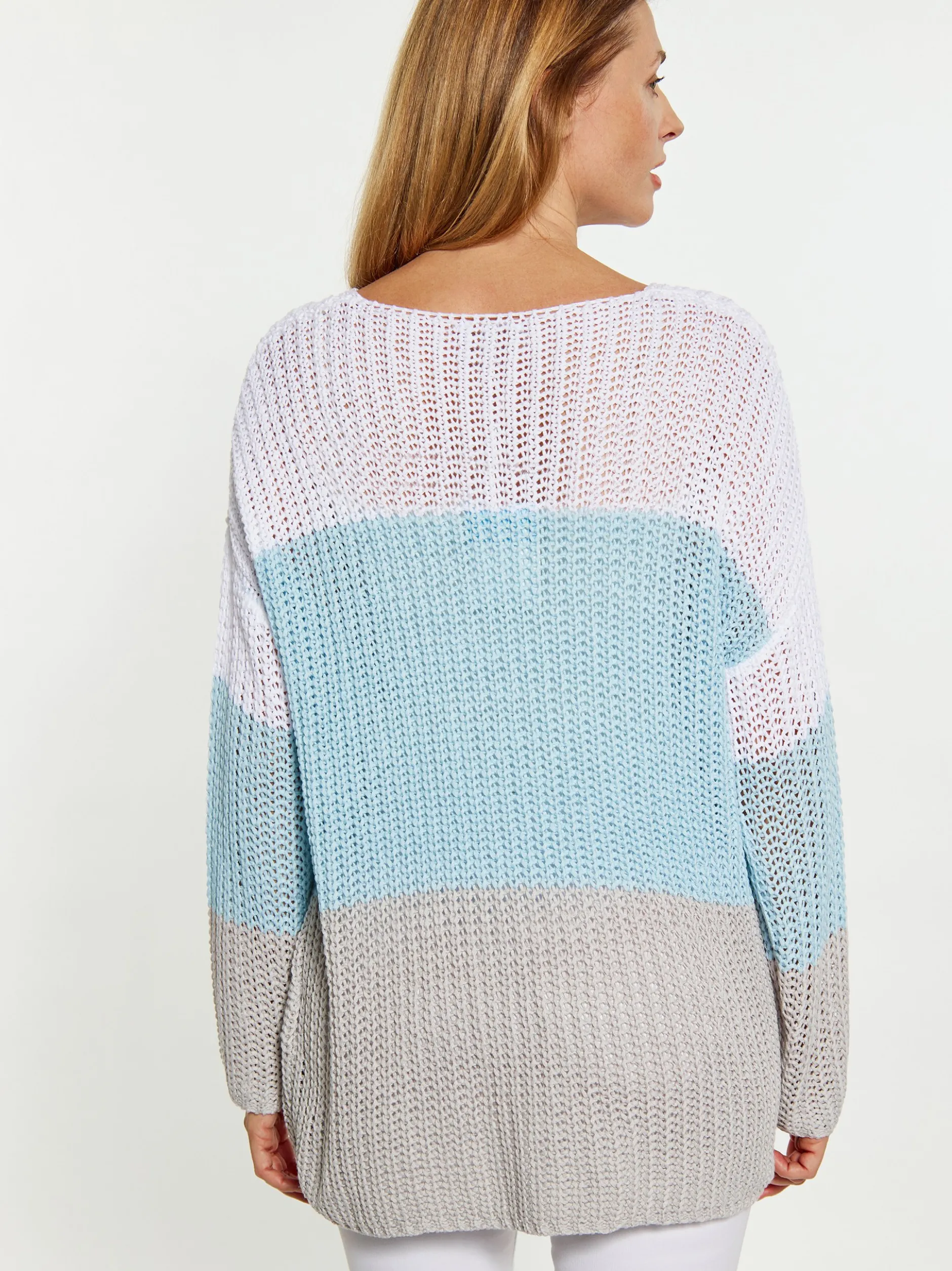 Usha Damen Pullover in hellblau - Ausschnitt: U-Boot