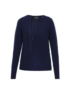 Usha Damen Pullover in marine - Ausschnitt: Rundhals
