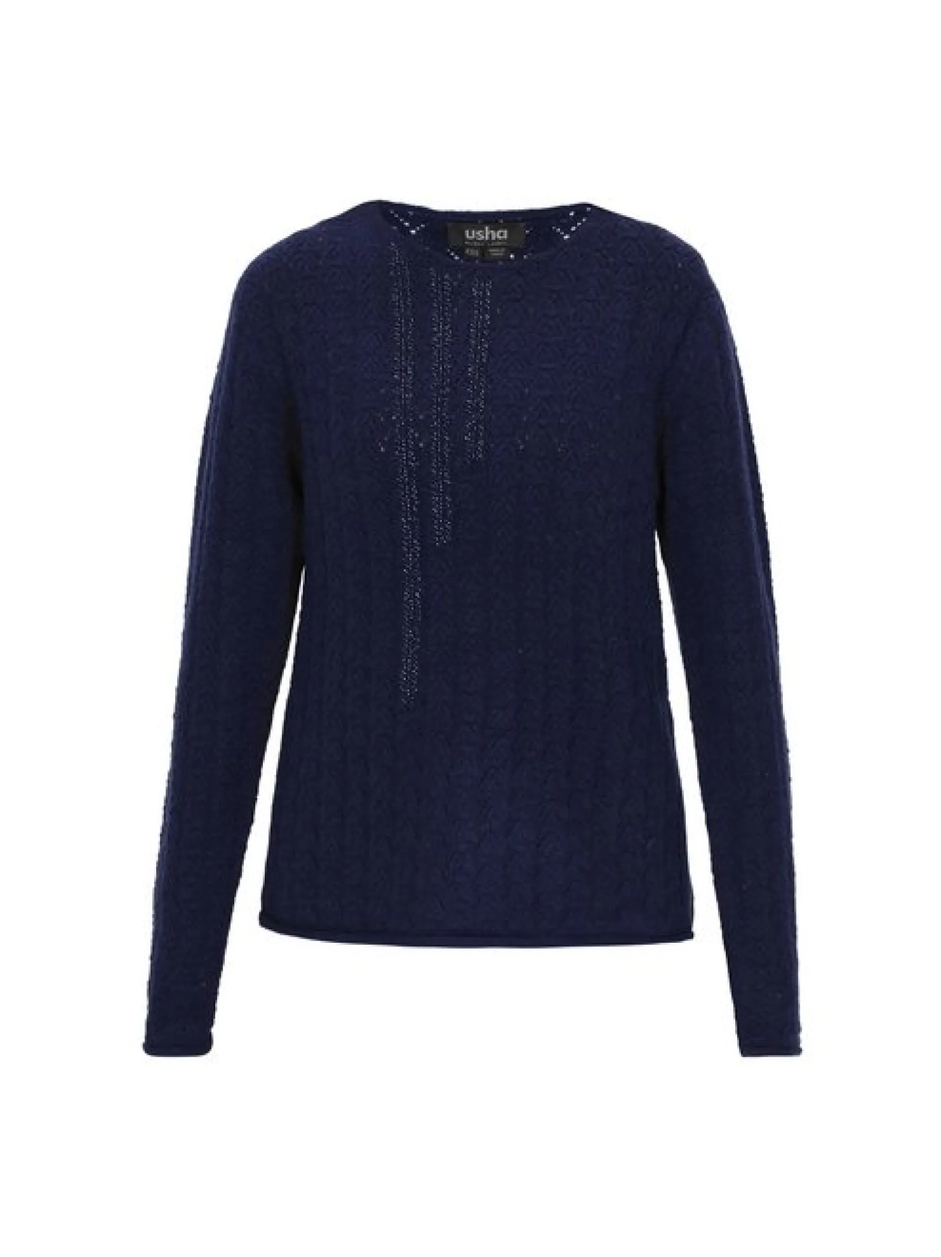 Usha Damen Pullover in marine - Ausschnitt: Rundhals