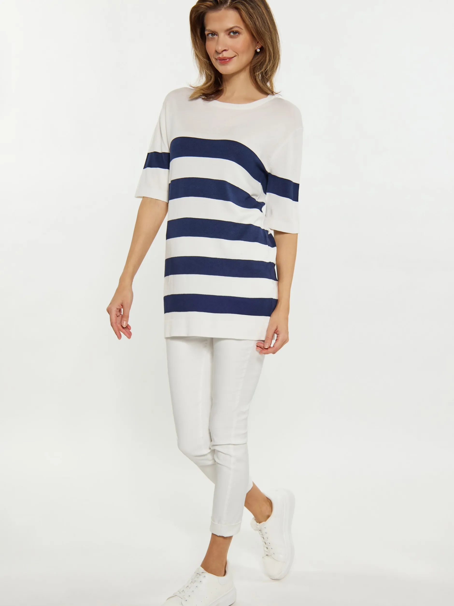 Usha Damen Pullover in marine - Ausschnitt: Rundhals