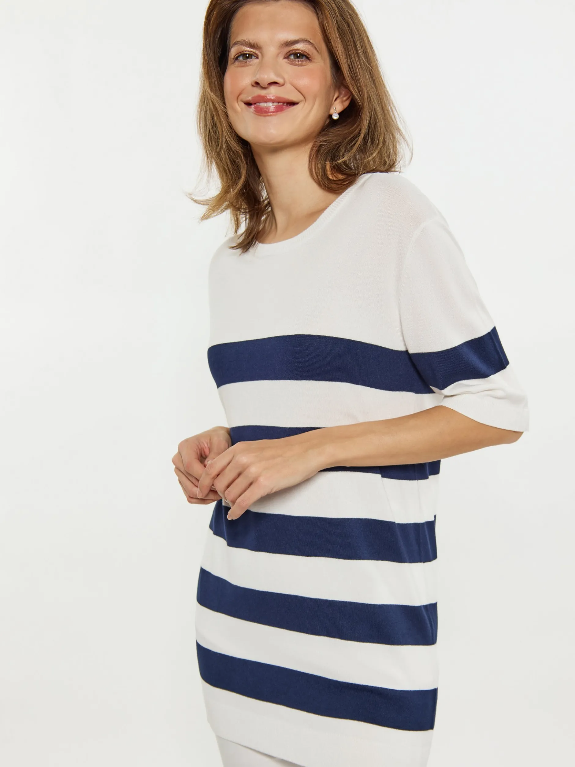 Usha Damen Pullover in marine - Ausschnitt: Rundhals