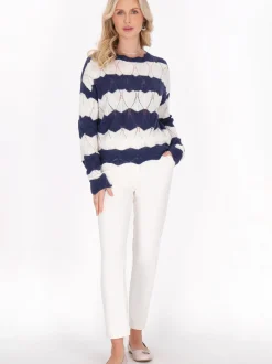 Usha Damen Pullover in marine - Ausschnitt: Rundhals