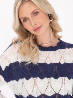 Usha Damen Pullover in marine - Ausschnitt: Rundhals