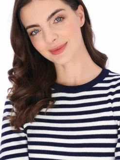 Usha Damen Pullover in marine - Ausschnitt: Rundhals