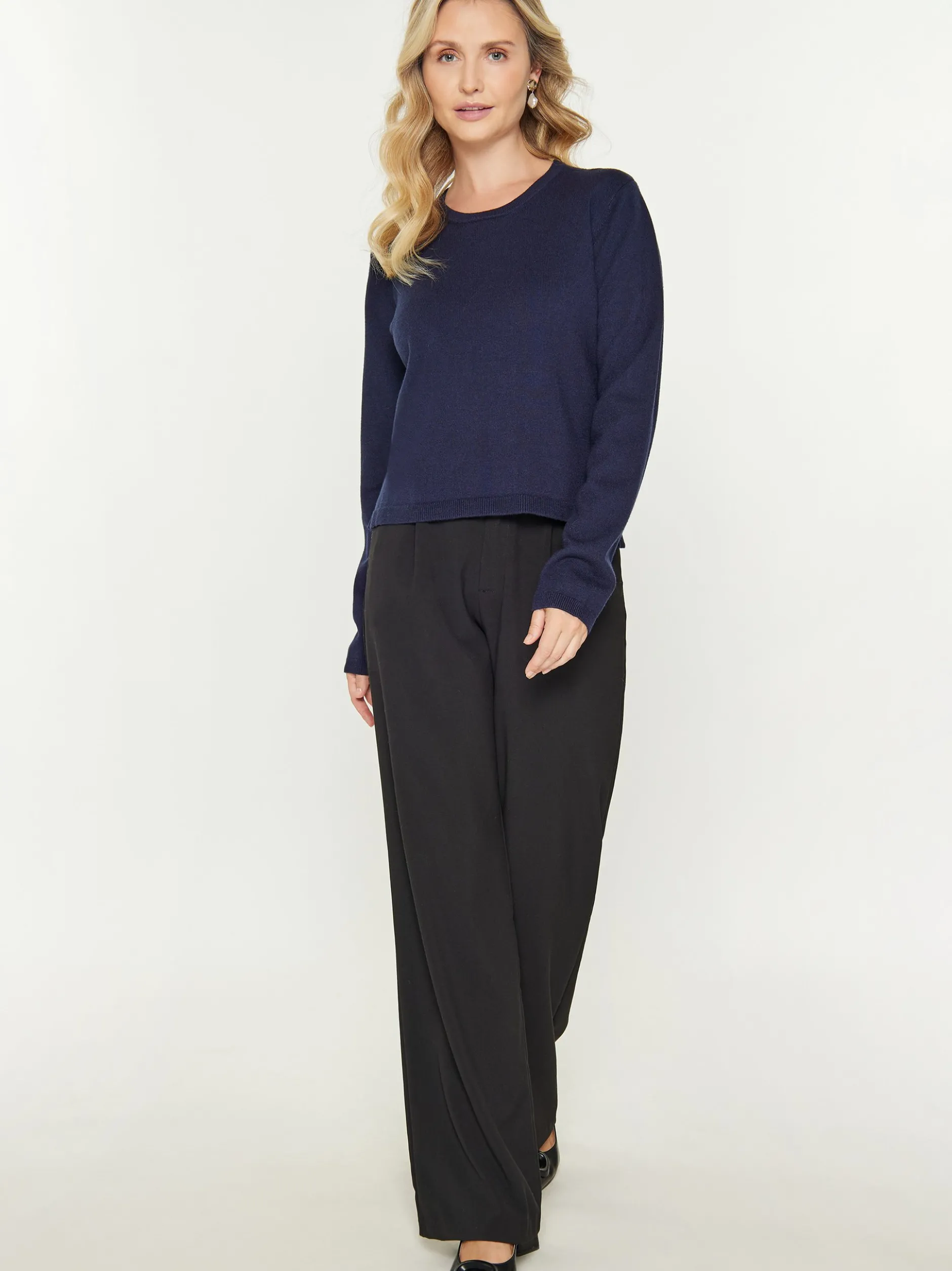 Usha Damen Pullover in marine - Ausschnitt: Rundhals