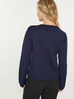 Usha Damen Pullover in marine - Ausschnitt: Rundhals