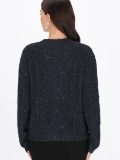 Usha Damen Pullover in marine - Ausschnitt: Rundhals