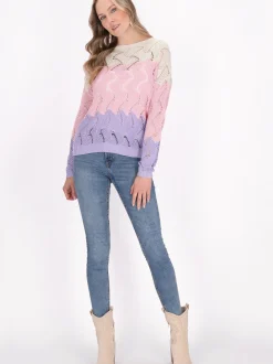 Usha Damen Pullover in mehrfarbig - Ausschnitt: Rundhals