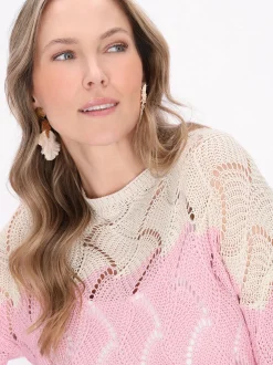 Usha Damen Pullover in mehrfarbig - Ausschnitt: Rundhals