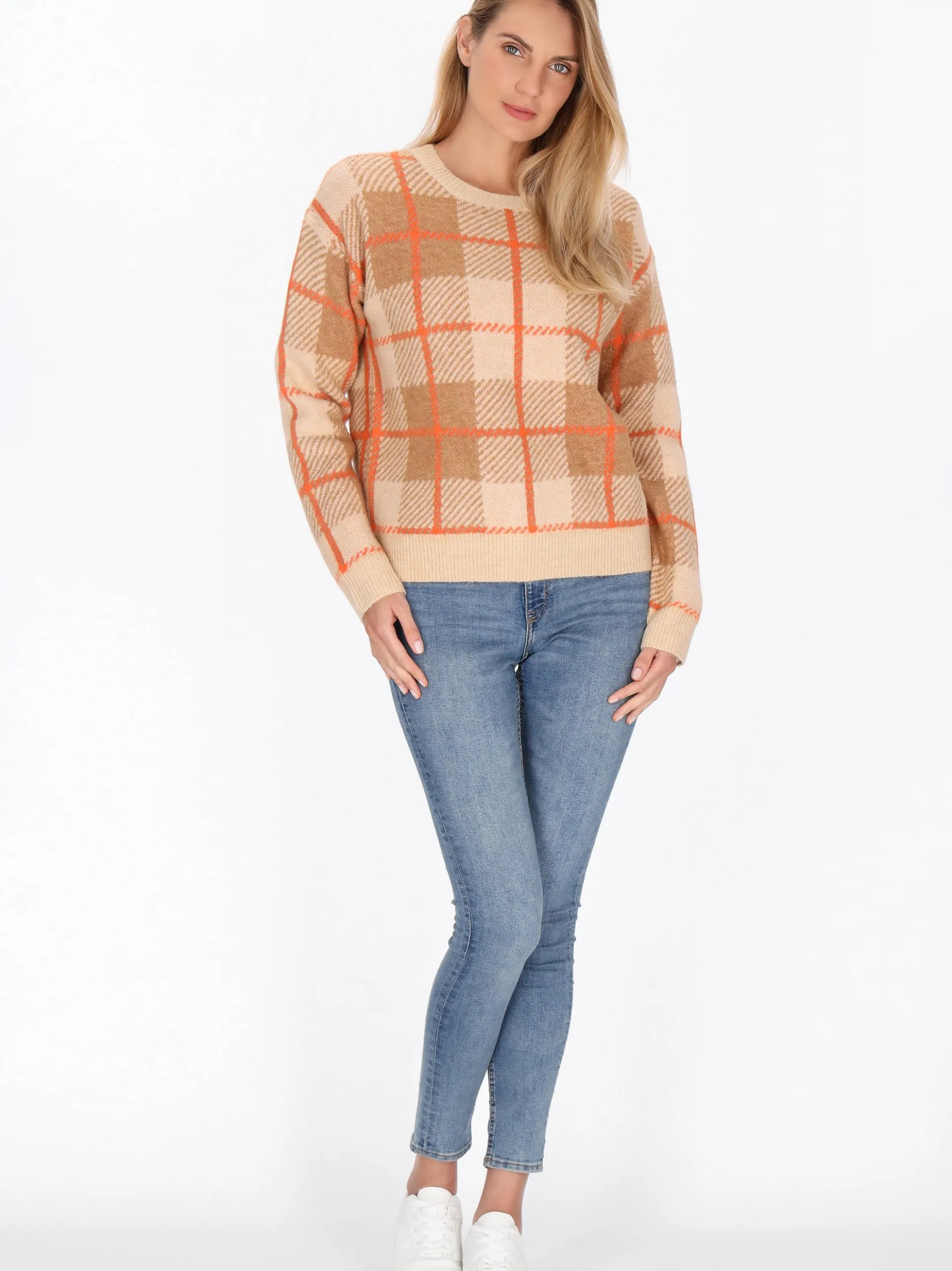 Usha Damen Pullover in mehrfarbig - Ausschnitt: Rundhals