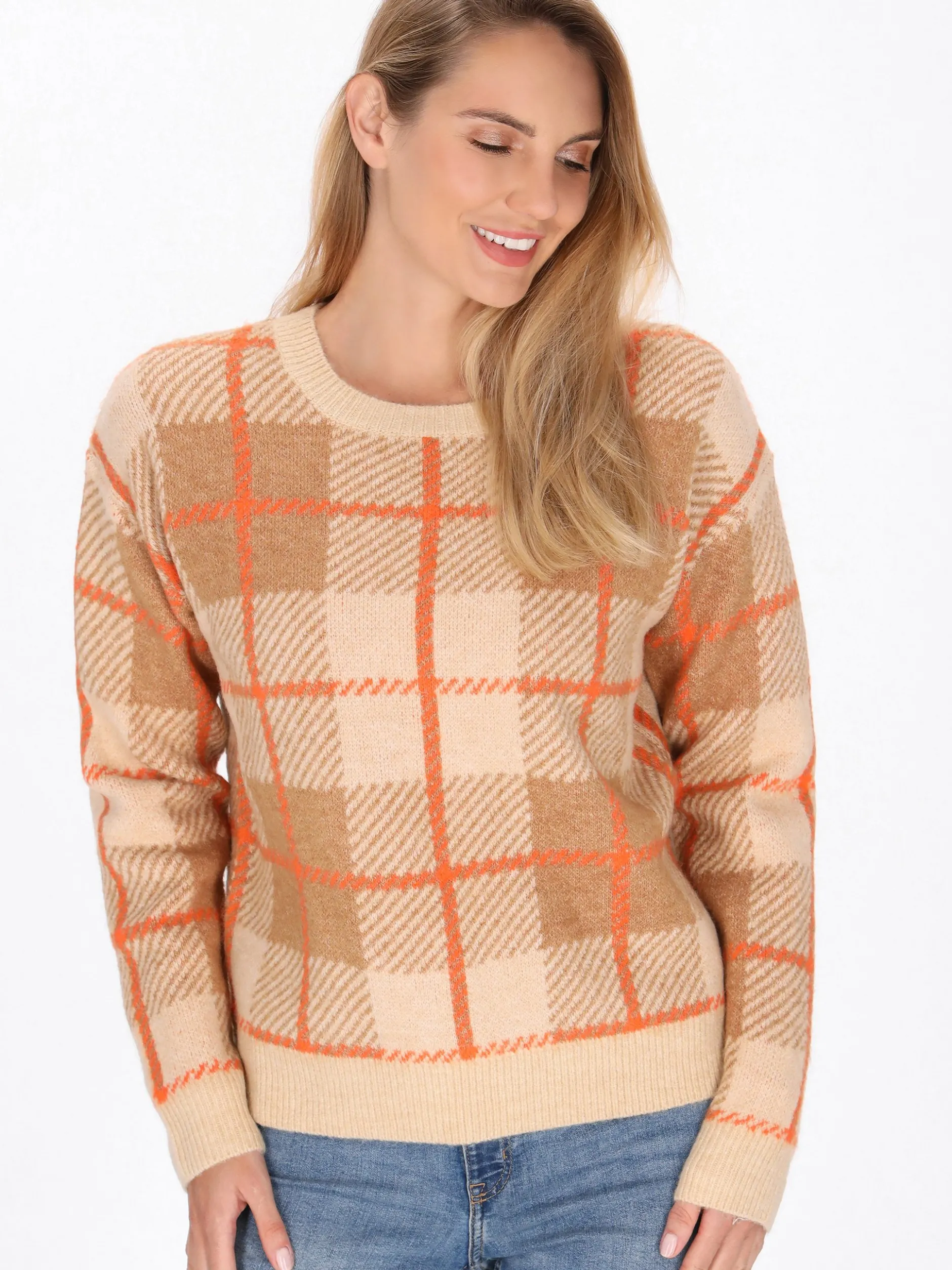 Usha Damen Pullover in mehrfarbig - Ausschnitt: Rundhals