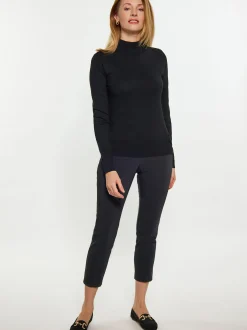 Usha Damen Pullover in schwarz - Ausschnitt: ohne Kragen