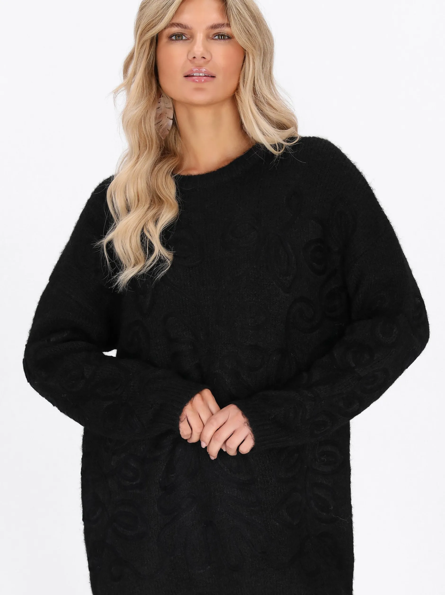 Usha Damen Pullover in schwarz - Ausschnitt: Rundhals