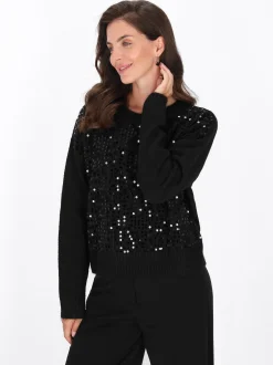 Usha Damen Pullover in schwarz - Ausschnitt: Rundhals
