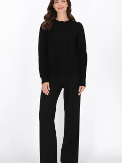 Usha Damen Pullover in schwarz - Ausschnitt: Rundhals