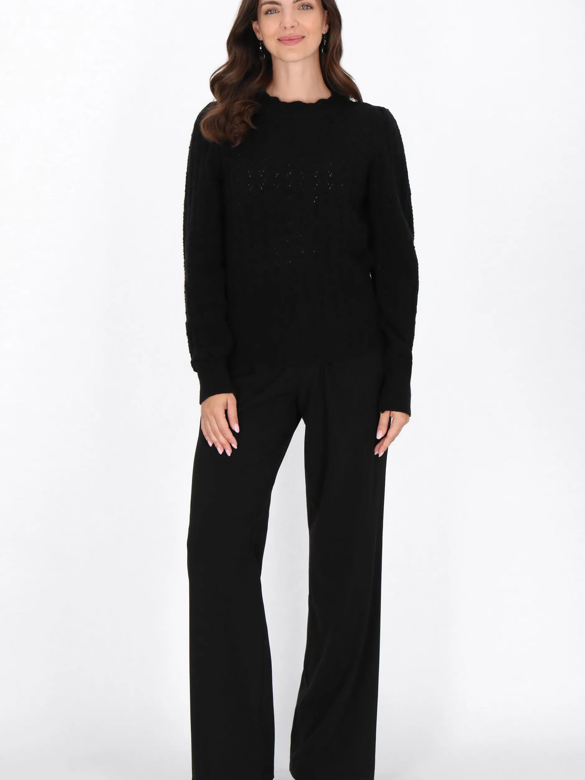 Usha Damen Pullover in schwarz - Ausschnitt: Rundhals