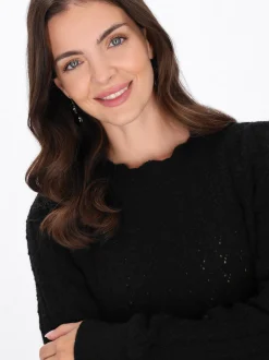 Usha Damen Pullover in schwarz - Ausschnitt: Rundhals
