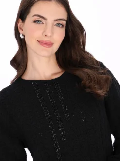 Usha Damen Pullover in schwarz - Ausschnitt: Rundhals