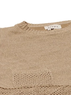 Usha Damen Pullover in taupe - Ausschnitt: Rundhals