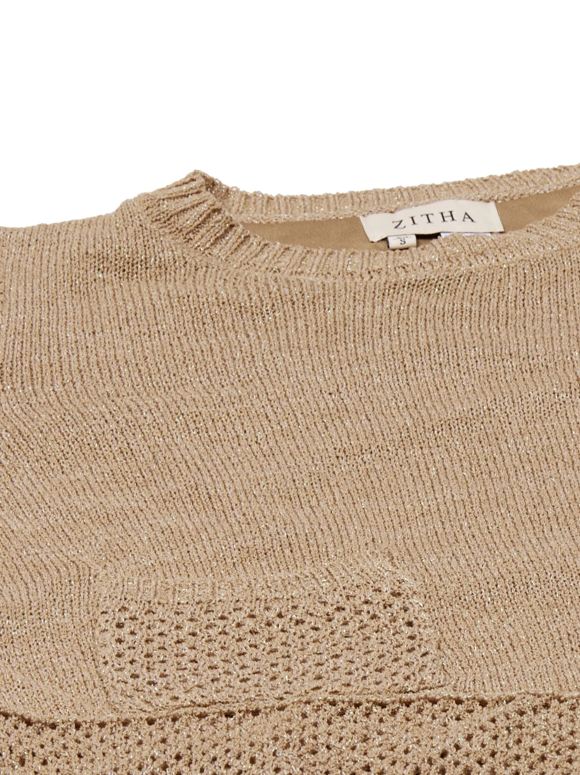 Usha Damen Pullover in taupe - Ausschnitt: Rundhals