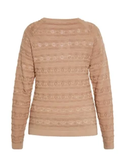 Usha Damen Pullover in taupe - Ausschnitt: Rundhals