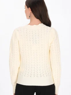 Usha Damen Pullover in weiß - Ausschnitt: Rundhals