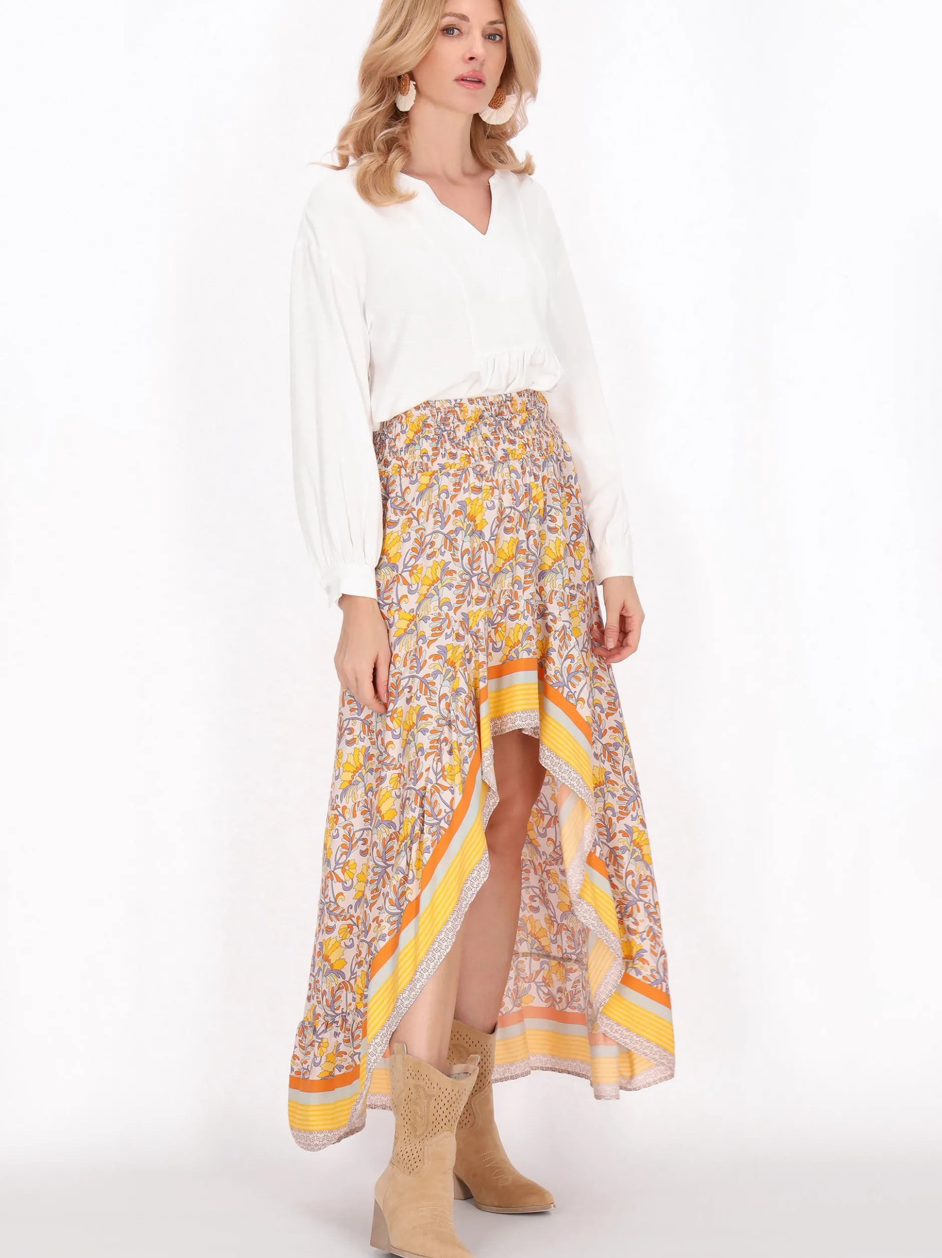 Usha Damen Rock in gelb