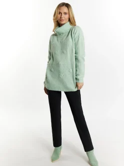 Usha Damen Rollkragenpullover in melange