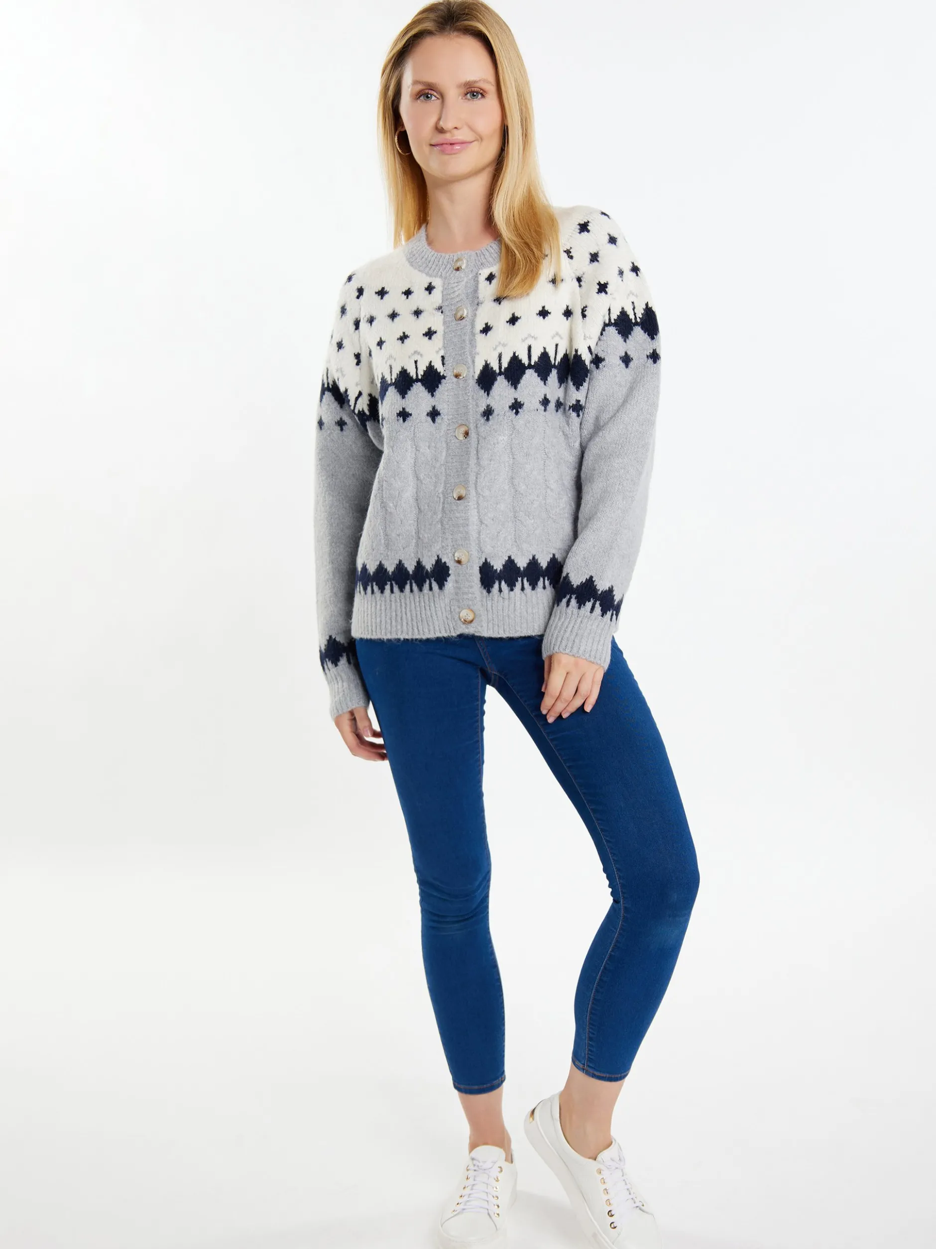 Usha Damen Strickcardigan in mehrfarbig