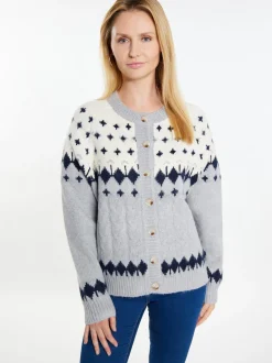 Usha Damen Strickcardigan in mehrfarbig