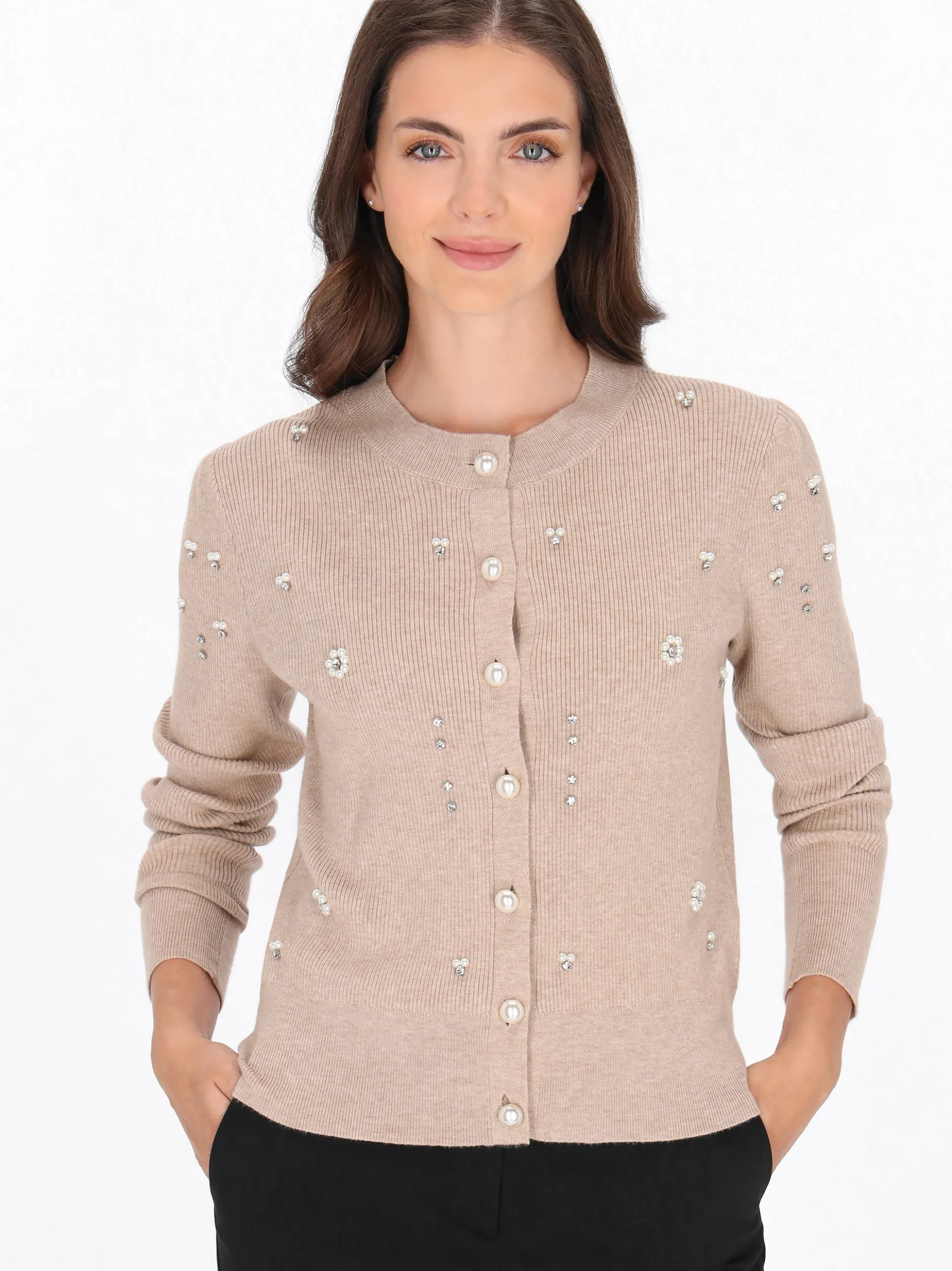 Usha Damen Strickjacke in beige