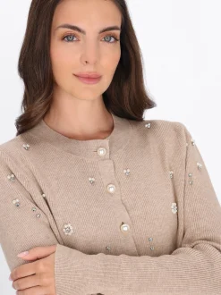Usha Damen Strickjacke in beige