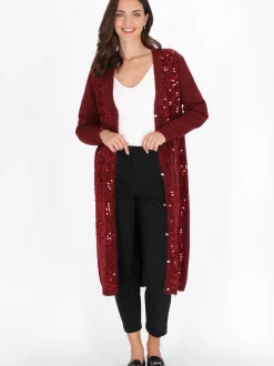 Usha Damen Strickjacke in bordeaux