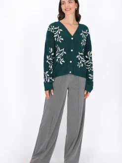Usha Damen Strickjacke in grün