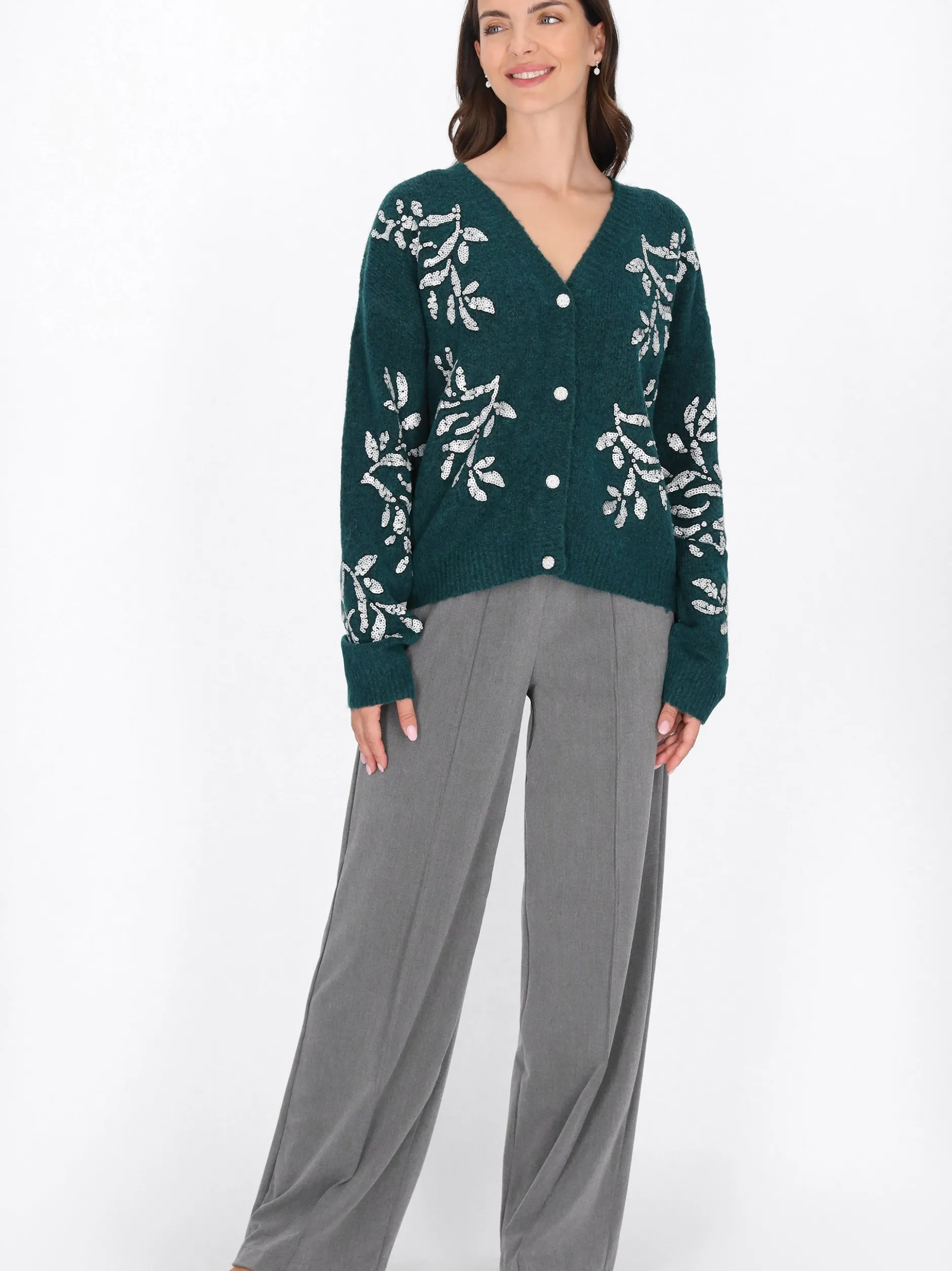 Usha Damen Strickjacke in grün