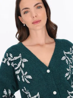 Usha Damen Strickjacke in grün
