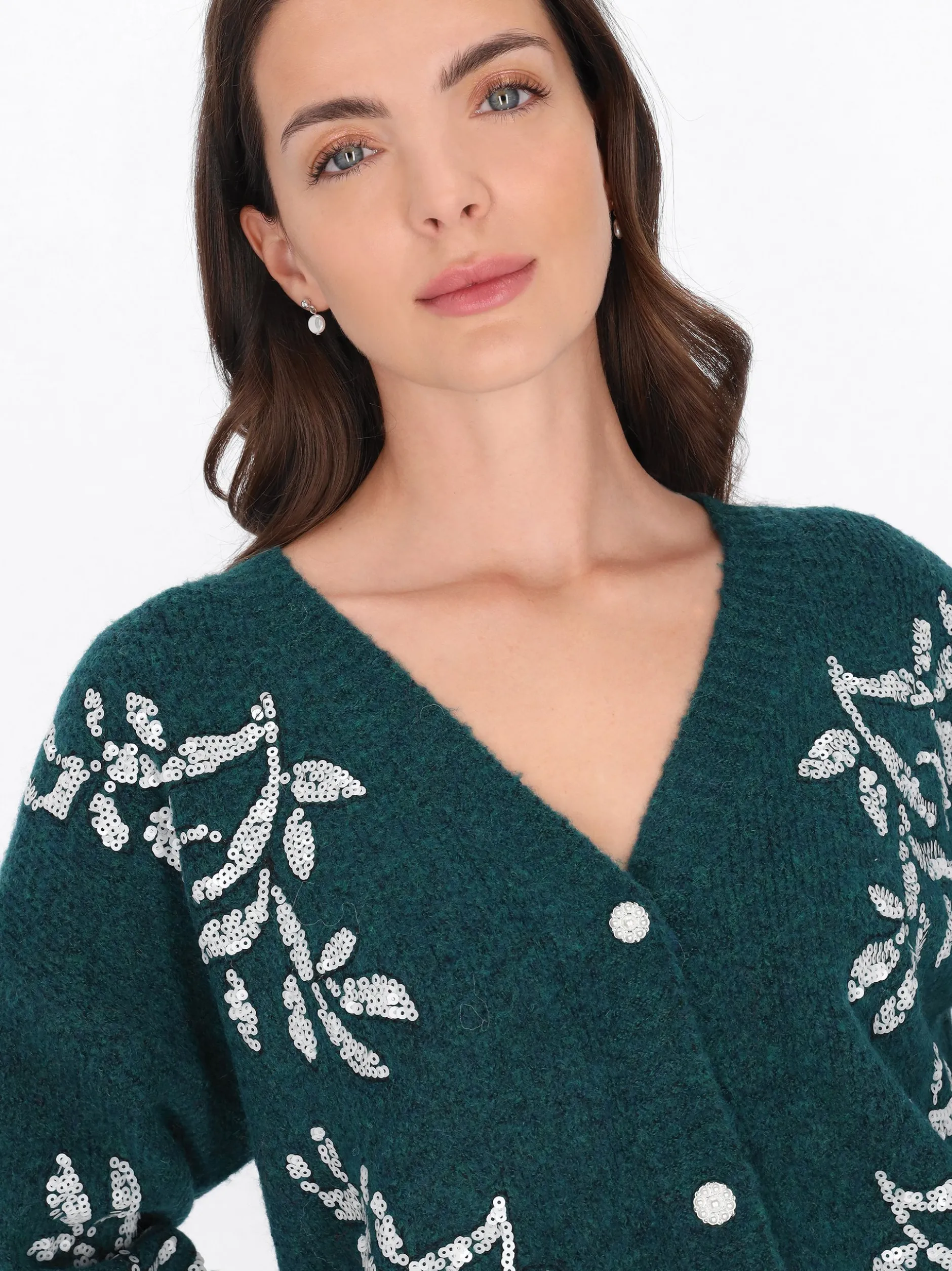 Usha Damen Strickjacke in grün