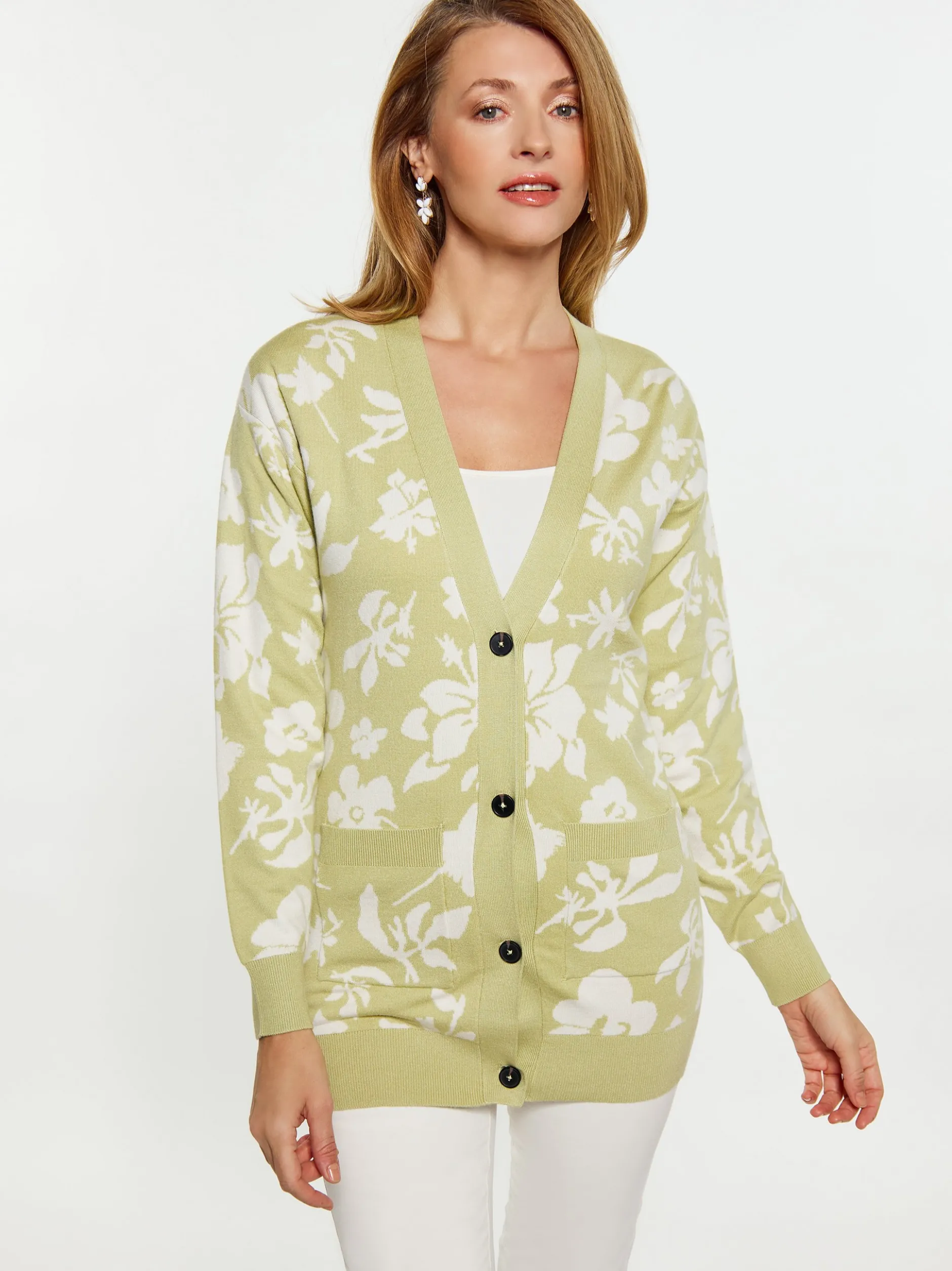 Usha Damen Strickjacke in grün