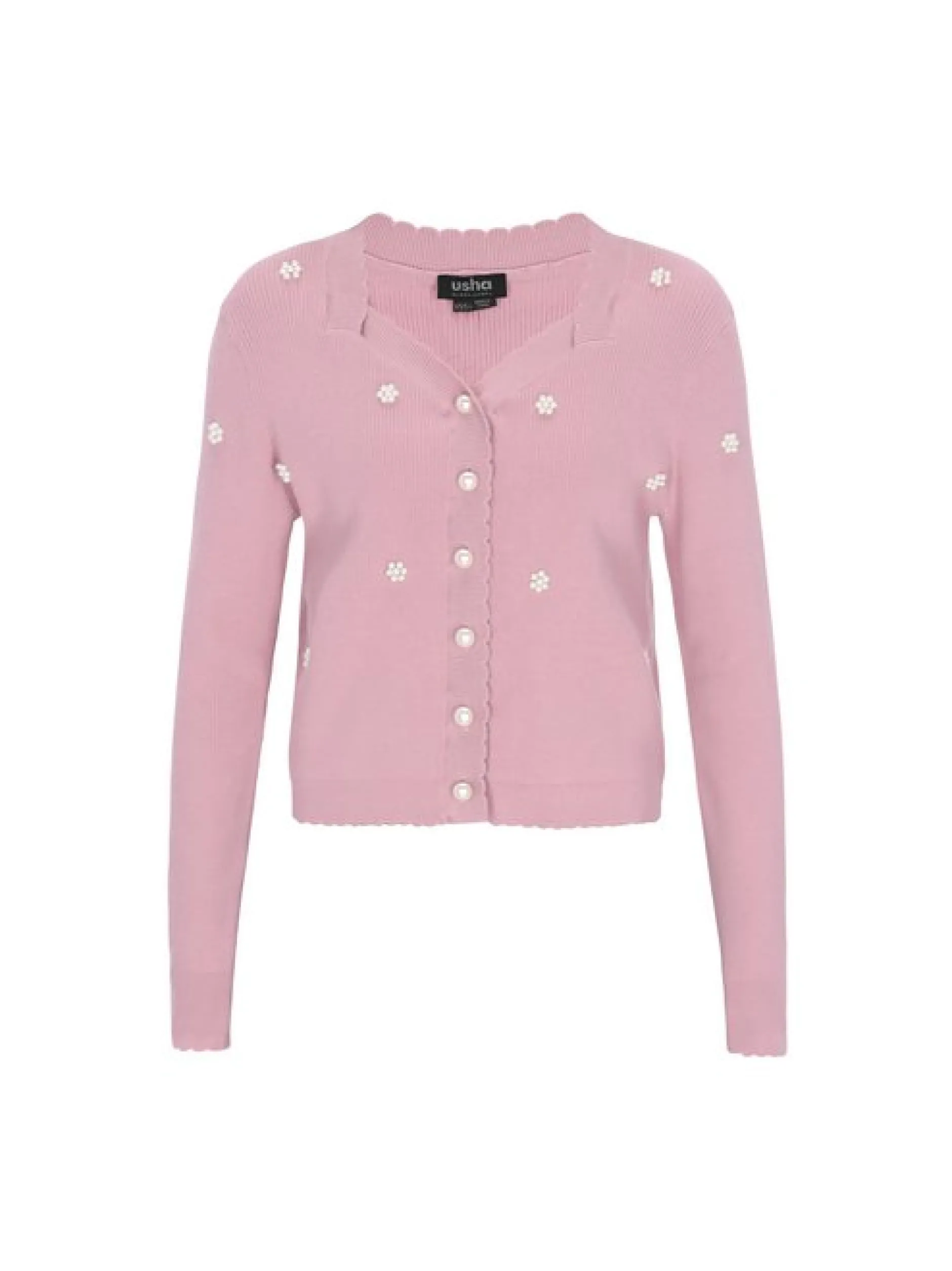 Usha Damen Strickjacke in rosa